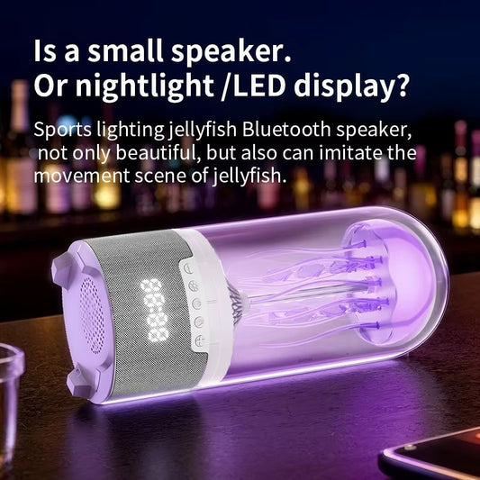 Colorful Jellyfish Bluetooth Speaker & Digital Alarm Clock with LED Mood Lighting