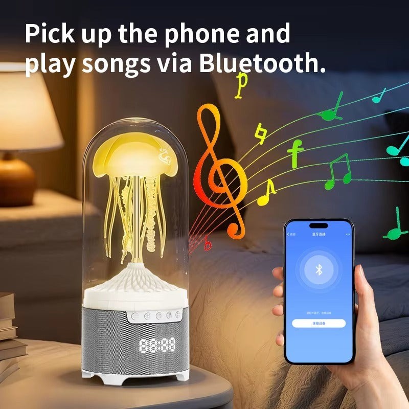 Colorful Jellyfish Bluetooth Speaker & Digital Alarm Clock with LED Mood Lighting