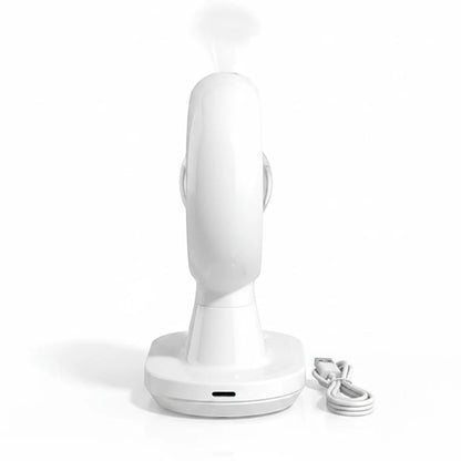Havefy white magnetic levitating anti-gravity desk lamp and humidifier with misting feature on a white background